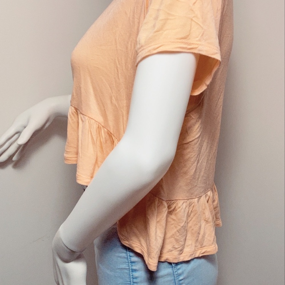 Orange Ruffle Crop Top - Picture 2 of 6